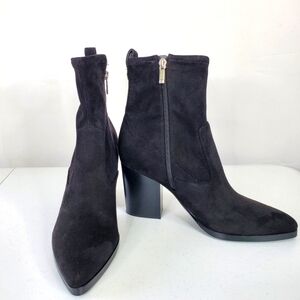 Marc Fisher Balsan Bootie Size 9M Faux Suede Side Zip Block Heel Ankle Boot